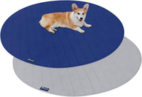 Washable Reusable Pee Pads for Dogs 2 Pack - 48" Round 2 Pack / Grey&navy