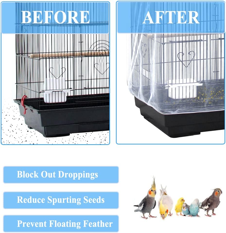 ASOCEA Extra Large Bird Cage Seed Catcher Guard Universal Birdcage - White - image 4