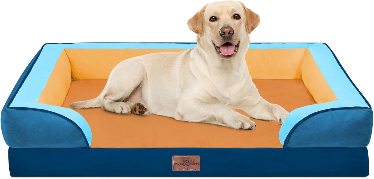 Comfort Expression Waterproof Orthopedic Dog Bed for Extra Large Dogs – Essentials for Dogs - 42.0"L x 30.0"W x 8.5"Th / Golden Harbor