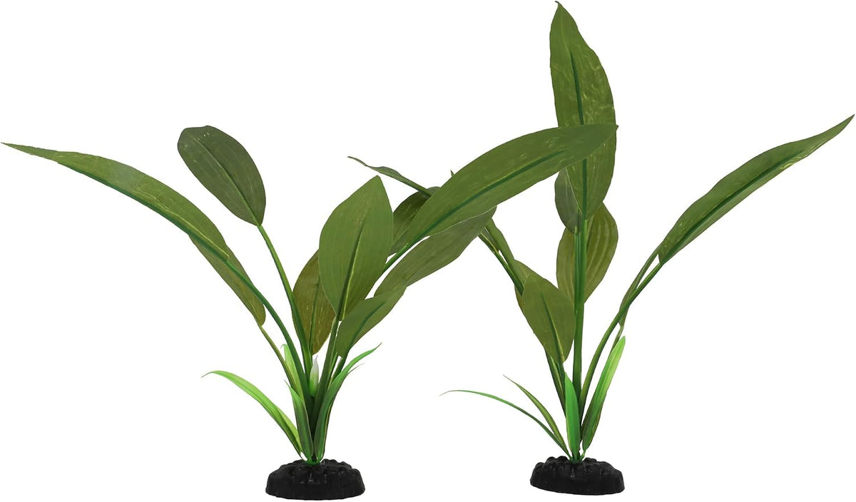 2-Pack 12 Inch Aquarium Silk Aquarium Plants - Green C / 12 Inch