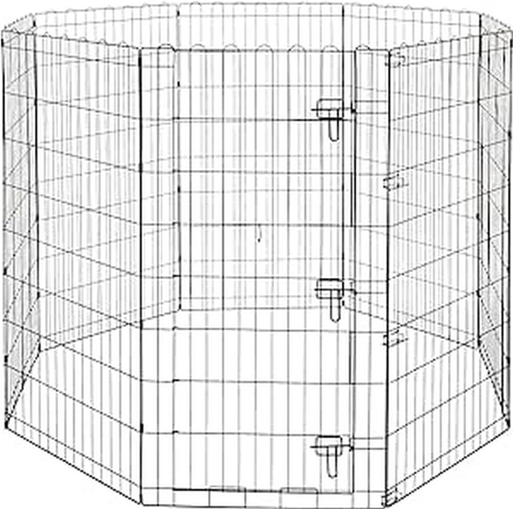 Amazon Basics Portable Foldable Octagonal Metal Exercise Dog Playpen - Single Door / 48"H