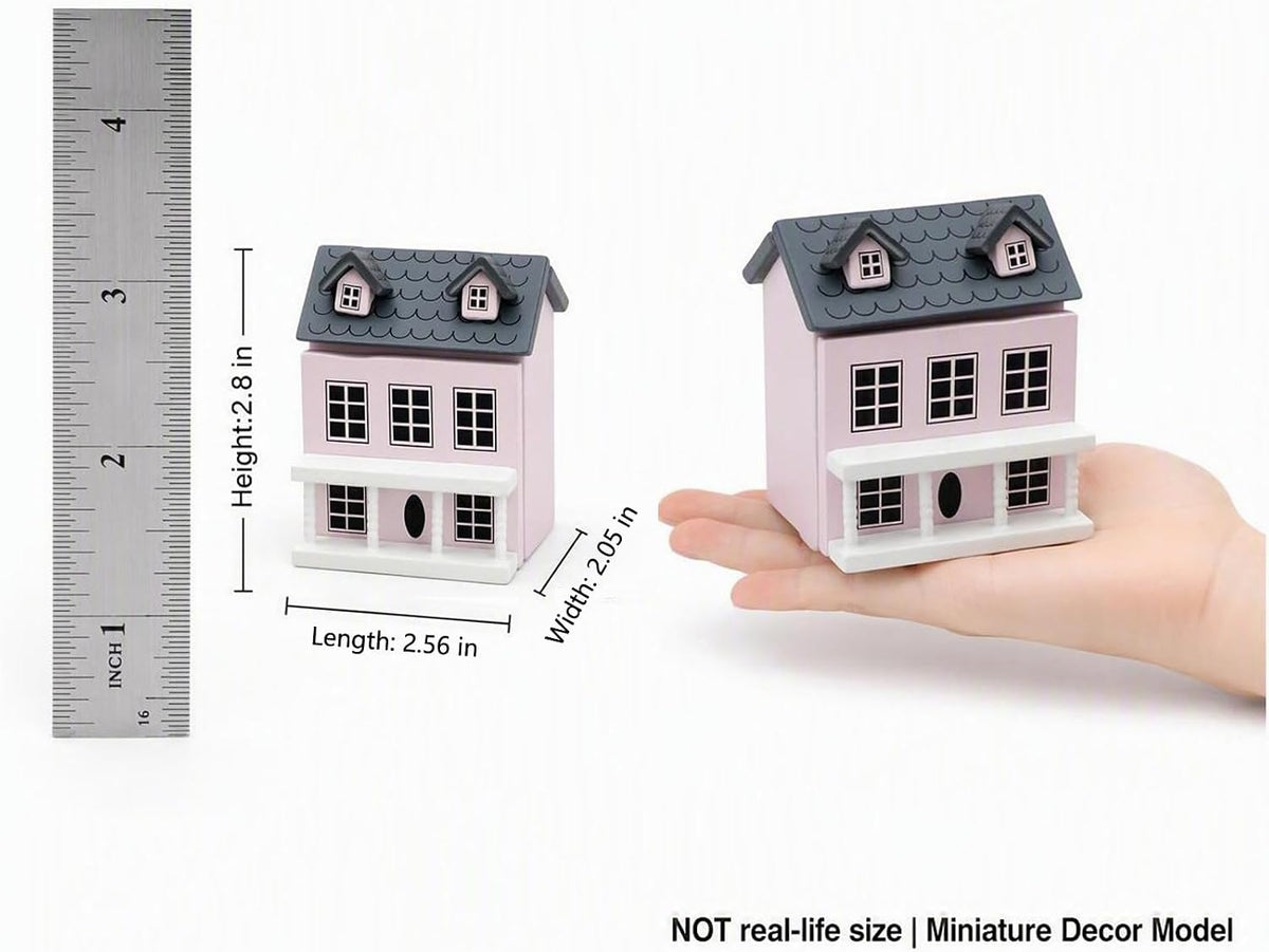Cutemini blue palm-sized miniature wooden house for 1/12 dollhouse scenes - view 12