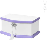 Ballerina Musical Jewelry Box with Mirror for girls，Kid's Jewelry - white/purple-medium - image 2