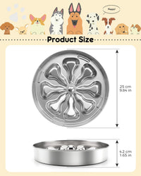 Slow Feeder Dog Bowls – Stainless Steel Non-Slip Metal Bowl for Slow Feeding, 5 Cups Large - Large-2Pack - image 3
