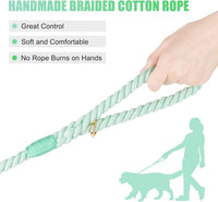 5 FT Handmade Rope Dog Leash for Small Medium and Large Dogs – Essentials for Dogs - 5FT x 1/2in (Pack of 1) / Light Green - image 3