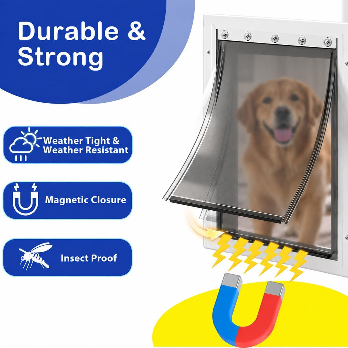 2PC Replacement Flap PAC11-11039 with Screws & Washers for PetSafe - With Bracket-smoky Translucent / Large PAC11-11039 / 2 - image 4