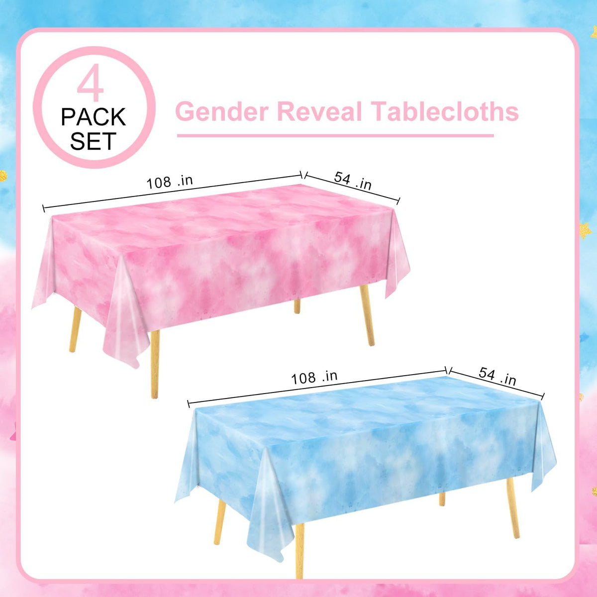 Oigco race car tablecloth with black and white checkered pattern on a rectangular party table - view 14