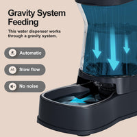 Automatic Dog Water Dispenser, Stainless Steel Bowls Feeder - Dark Grey / 1 Gallon - image 3