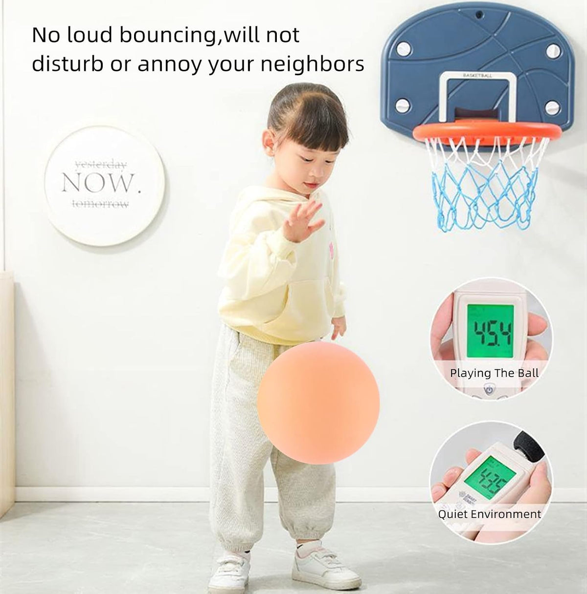 Ganjiang 7 inch silent foam ball, uncoated sponge kickball for indoor play in orange - view 3