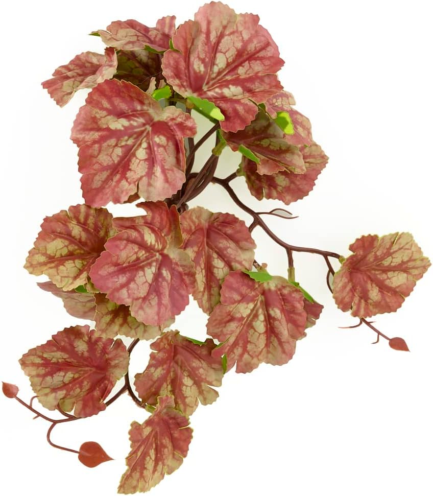 Fake Calathea Orbifolia, Reptile Terrarium Suction Plants – Essentials for Fish - Fake Heuchera Micrantha Pink