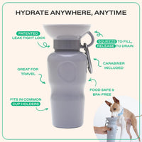 Springland 22oz Classic Portable Dog Water Bottle with Built-in Bowl - Gray / 625 ml - image 3