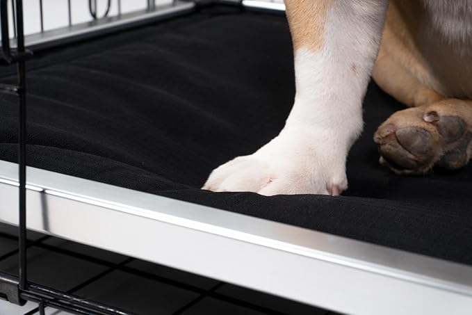 K9 Ballistics Chew Proof Armored Padded Dog Crate Bed, Virtually Indestructible, Legs Included (Obsidian Black, Large (41" L x 27" W x 5" H))