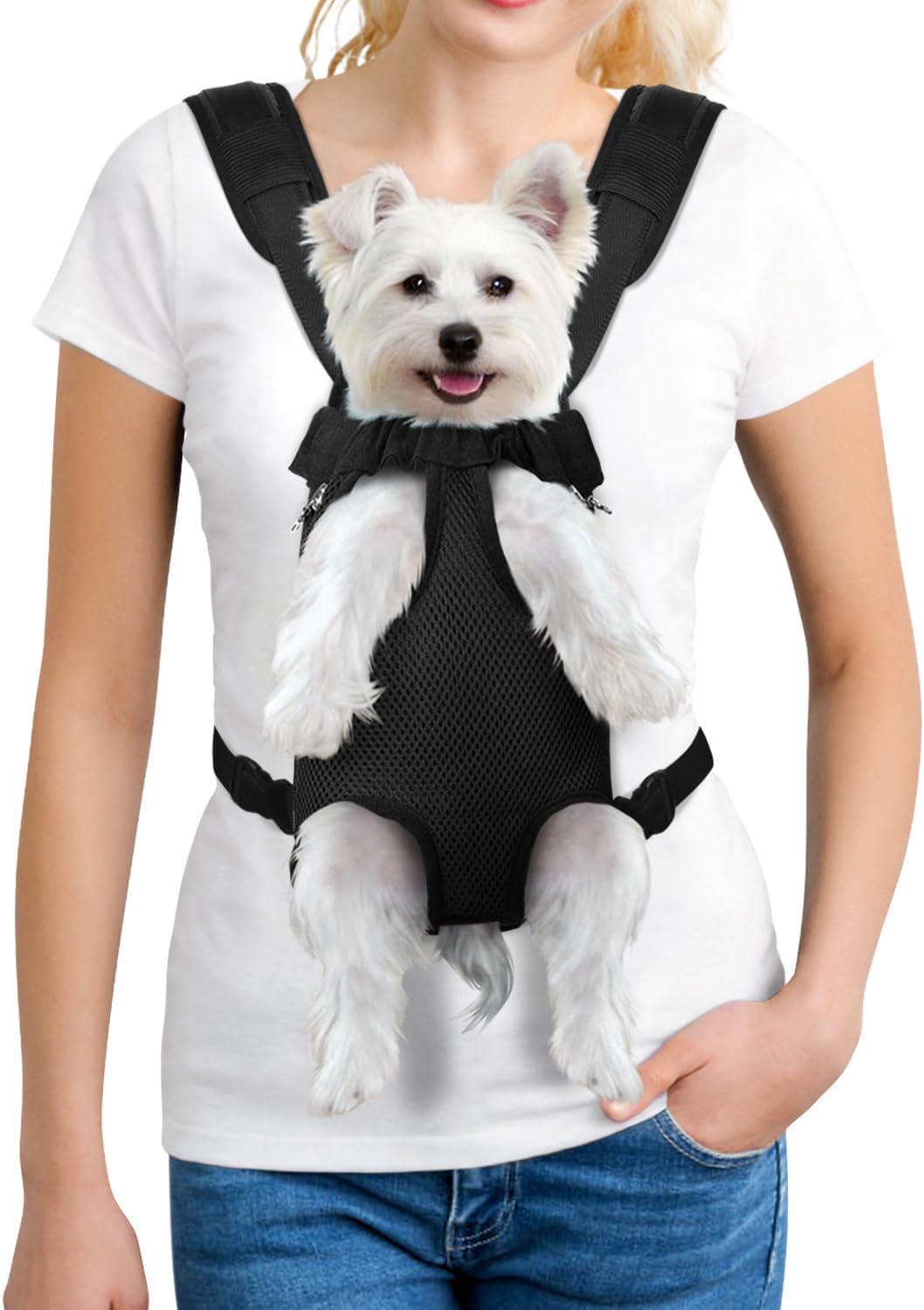 Pet Dog Carrier Backpack Adjustable Front Carrier for Small Dog Cat – Essentials for Dogs - A-Black / Large (8-12lbs)