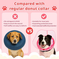 Soft Dog Cone Collar, Inflatable Donut Cones Alternative After Surgery with Anti-Lick Shield, for Large/Medium/Small Dogs to Stop Licking, Elizabethan Neck Ecollars of Shame, Comfy Pillow Recovery E