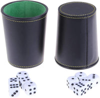 LoKii black and purple leather dice cups with felt lining and dot dice - view 8