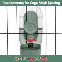 28oz Hanging Automatic Water Dispenser，Rabbit Water Bottle,Bunny Guinea Pig Ferret Water Bowl for Cage,Suitable for Small Animal Puppies(Cage Grid Spacing Over 1.2'') (Green)