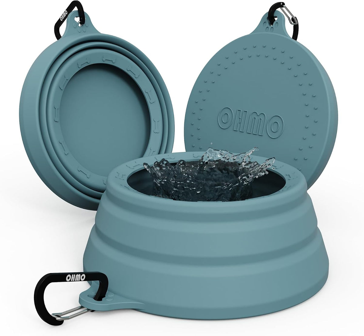 OHMO Spill Proof Collapsible Dog Bowl - 24oz / Light Blue