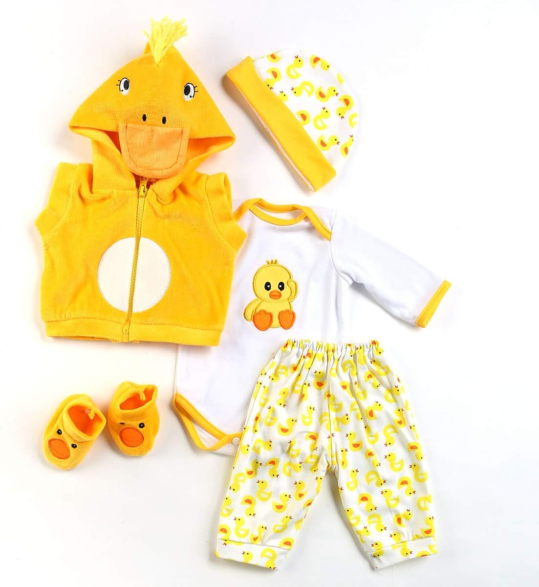 Reborn Baby Dolls Clothes 22 inch Outfit Accessories Yellow Duck 5pcs - image 2