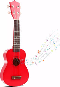 Jakeloo 21 inch pink wooden acoustic guitar with 4 strings for beginners - view 5