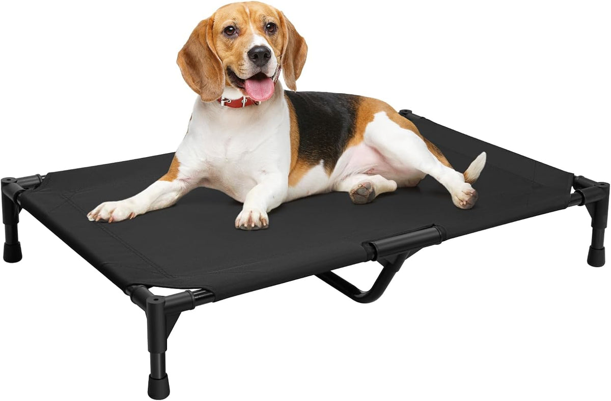 Love&go Elevated Dog Bed with Metal Frame - M - Black / Medium-29.9x19.5x5.5 inch - image 3