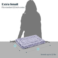 Stoutwool Indestructible Dog Bed - Fluffy Chew Proof Dog Crate Pad - Tough Kennel Pad for Aggressive Chewers - Ideal for Extra Small Breeds & Fits 22-Inch Crate - 21"x12", Jacaranda