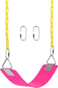 AGPTEK Swing Set,Swing Seat Replacement with 66 Inch Anti-Rust Chains – Fun for Kids & Family - Pink