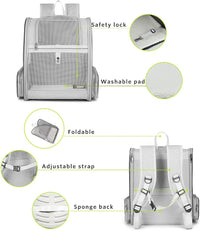 Texsens Innovative Traveler Bubble Backpack Pet Carriers for Cats - Light Grey - image 4