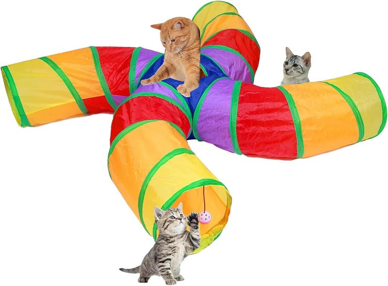 EGETOTA Cat Tunnel for Indoor Cats Large - S4 - Multicolor