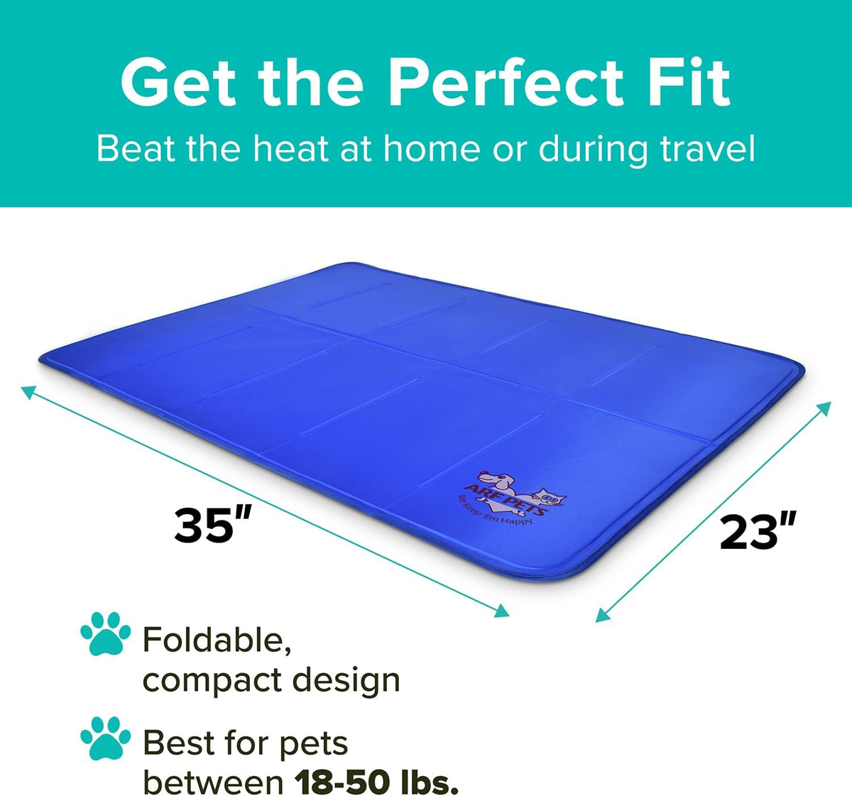 Arf Pets Dog Cooling Mat, Solid Gel Self-Cool Pad - 23 x 35 - image 2