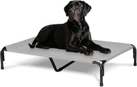 Elevated Dog Bed for Outdoor, XXL Raised Dog Cot Indestructible with Washable Mesh, Cooling Summer Pet Cot Chew Proof for Outside Camping Travel, 51 inch Grey
