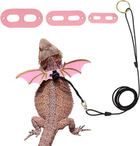 Pink Bearded Dragon Leash Harness, 3 Size Pack, Cool Bat Wing – Essentials for Small Pets - Pink