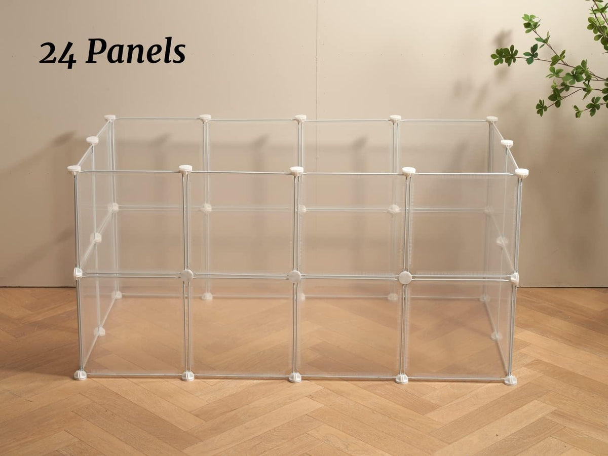 LURIVA Transparent Clear Small Animal Playpen, Guinea Pig Cages - 24 Panels - image 2
