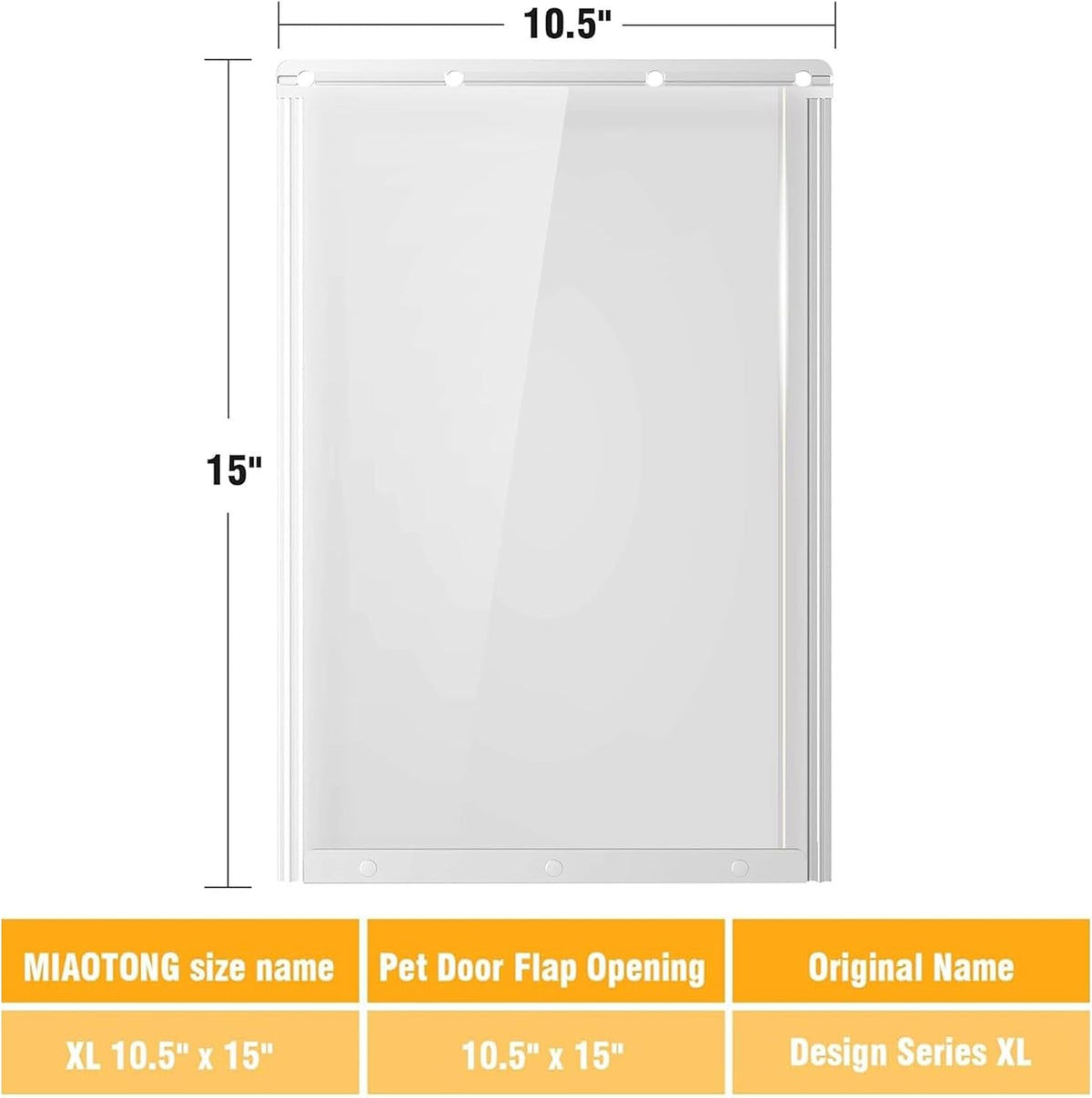 2-Pack Extra Large Transparent Dog Door Replacement Flaps Size 9 3/4" - 10.5"x 15" - image 2
