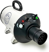 Flying Pig High Velocity Dog Pet Grooming Dryer w/Heater (Flying One, White w/Purple Logo)