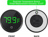 4PCS LED Aquarium Thermometer Fish Tank Thermometer Reptile Terrarium - Round-Black 4PCS - image 3