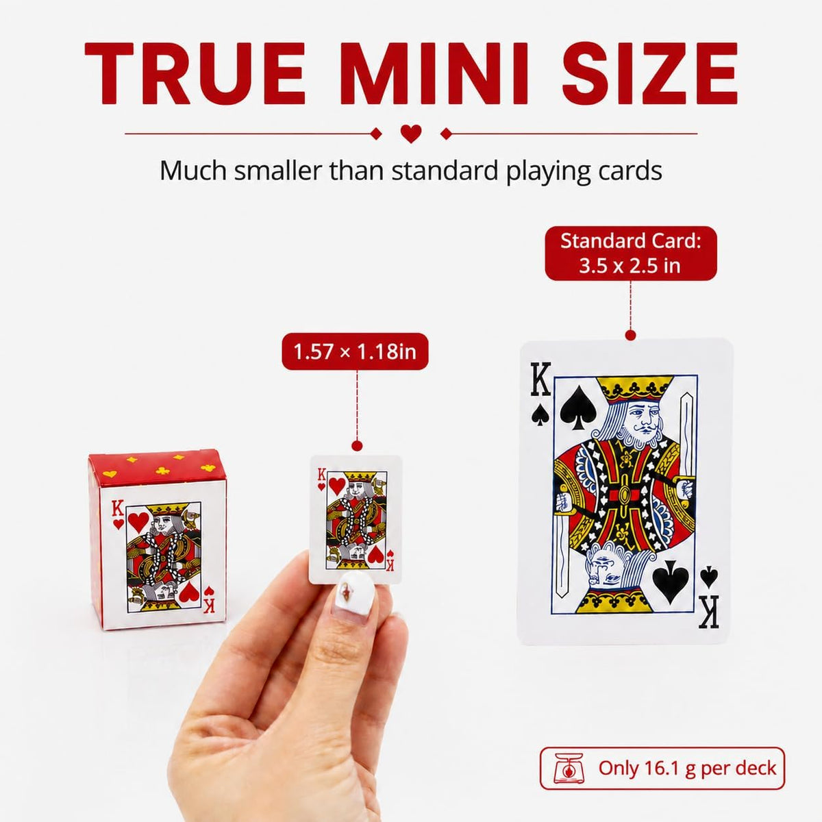 SHOWHIHI mini playing cards, 20 tiny red decks of 54 cards each, 1.65 inches tall - view 15