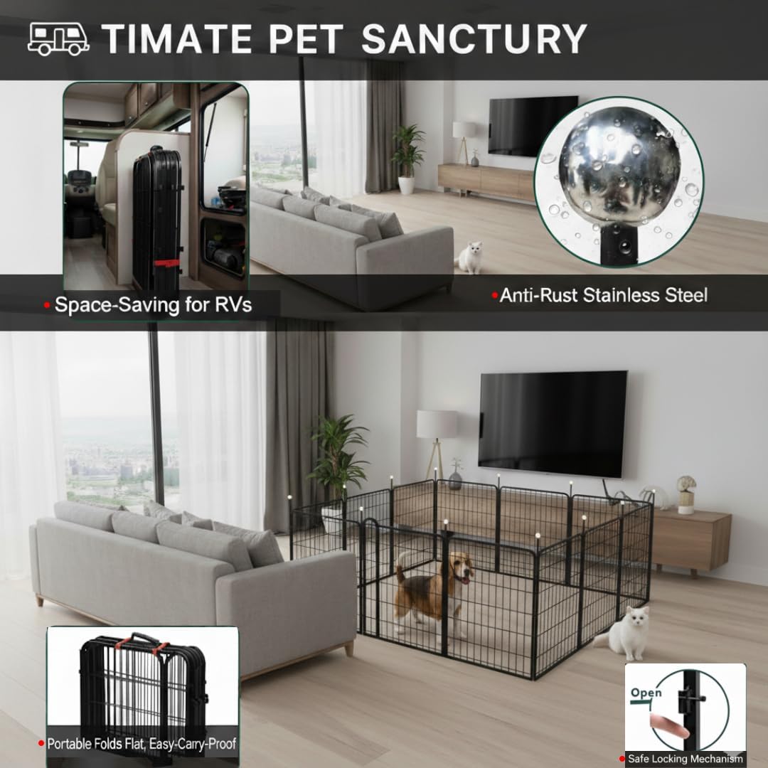 Dog Play Pen Indoors/Outdoor - 12 Panels / 32'' High - image 4