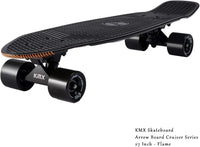 KMX Classic Retro Mini Cruiser Skateboard 22" & 27" for Boys Girls - Flame Black / 27" - image 3