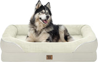 Washable Orthopedic Large Dog Bed - Extra Large Dog Beds with Bolsters Removable Orthopedic Foam Support Dogs Bed for XL Large Size Dogs with Waterproof Cover Non-Slip Bottom Pet Beds