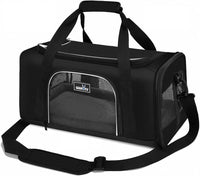 Wakytu TSA & Airline Approved Soft Pet Carrier for Cats/Dogs - 17.7"L x 11.0"W x 8.3"H / 1.0 Black