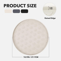 Silicone Pet Food Mat - Waterproof Dog & Cat Feeding Mat with High Lip to Prevent Spills & Protect - Beige - image 2