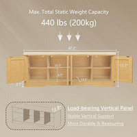DINZI LVJ Shoe Bench, Entryway Storage Bench with Doors, Cushion, 2-Tier Shoe Rack with 8-Cubby, 47.2”L x 13.8”W Shoe Organizer Cabinet, Adjustable Shelf, Living Room, Bedroom Natural