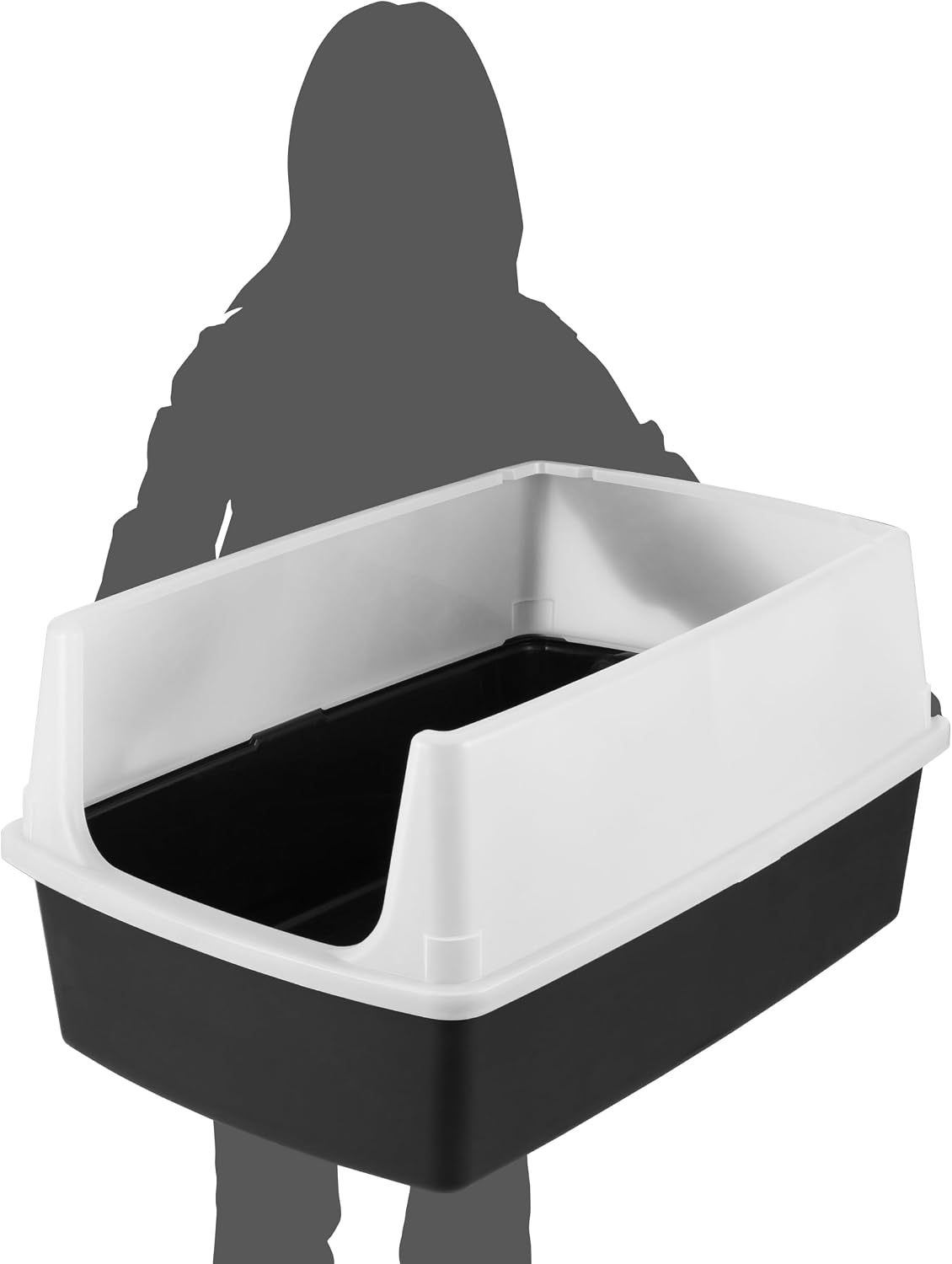 IRIS USA XX-Large High Sided Cat Litter Box, Scatter Shield - XXL / Black - image 3