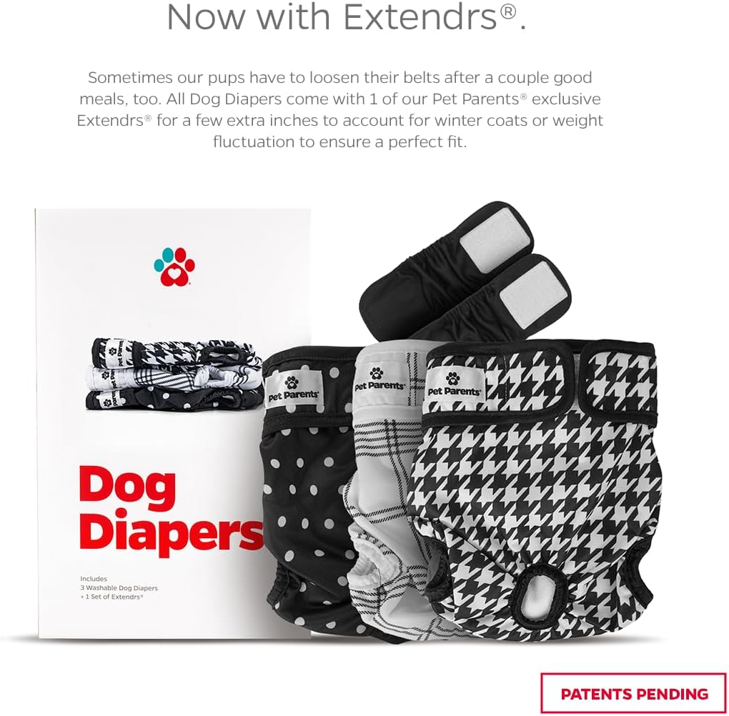 Pet Parents Washable Dog Diapers + Extendrs of Durable Doggie Diapers - Luxe / Large (19-27") - image 2