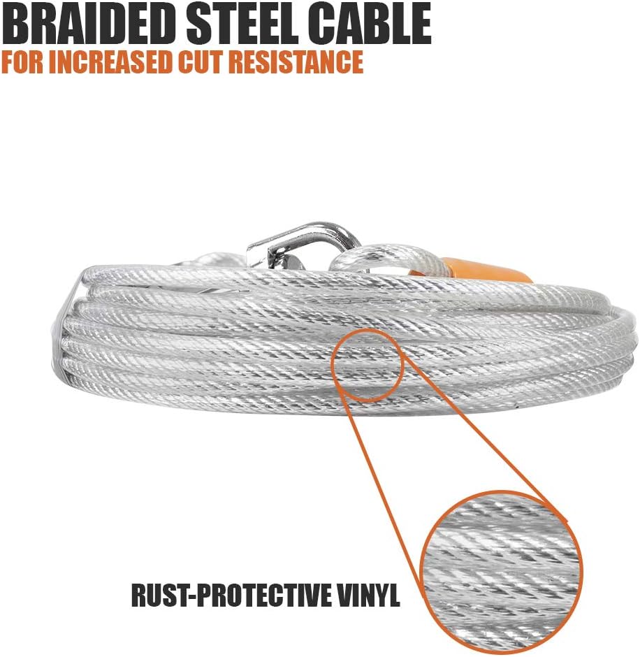 BV Dog Tie Out Cable 30 Feet - 90lbs/ 25ft/ Silver / Single - image 2