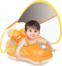 Baby Pool Float with Canopy UPF50+ - Yellow / Small