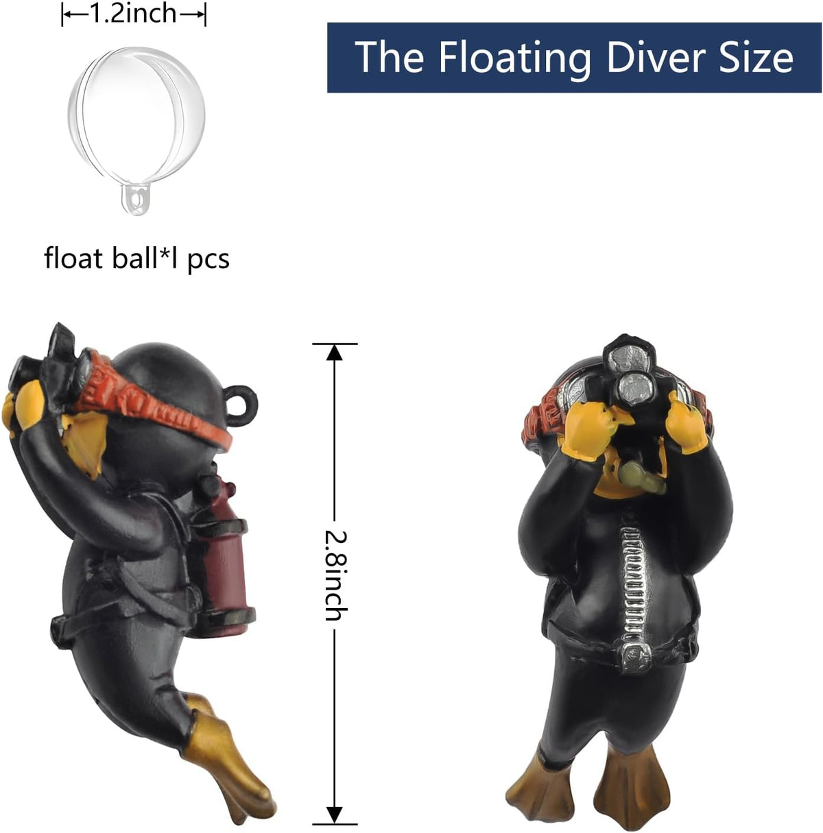 onesimcr Floating Fish Tank Decorations, Aquarium Decorations - Black - image 3
