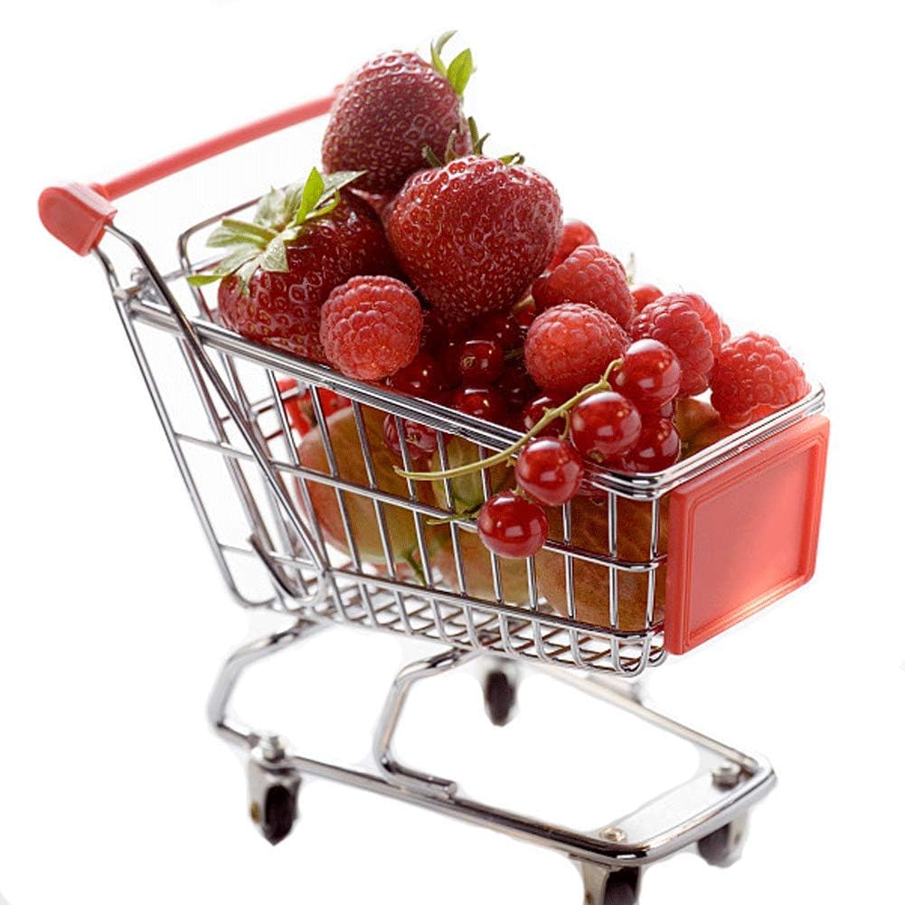 Shindel Mini Shopping Cart, Red Handle & Sign – Fun for Kids & Family