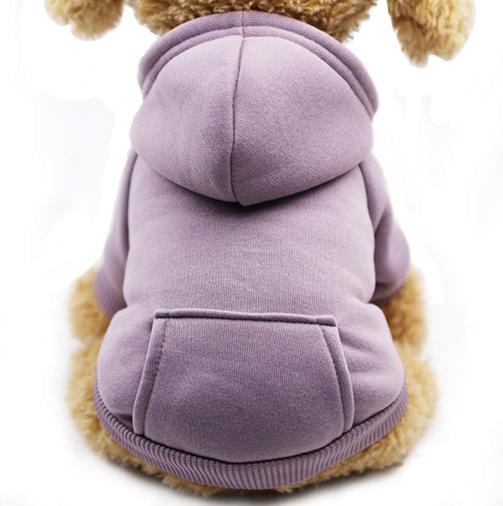 Soft Dog Hoodies for Small Dogs - Purple / XX-Small