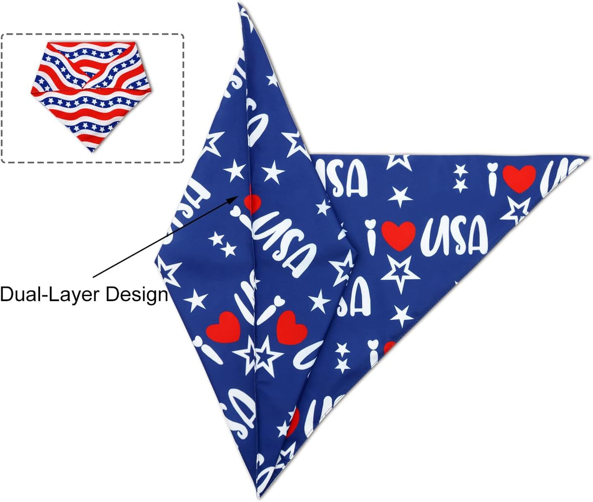Halloween Dog Bandanas, Pumpkin and Cute Ghost Pet Scarf - Patriotic Dog Bandana - image 4